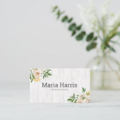 ウッ素朴ドイエローフラワーズシンプルプロフェッショナル  名刺 (スタンド正面)