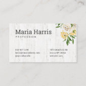 ウッ素朴ドイエローフラワーズシンプルプロフェッショナル  名刺 (裏面)