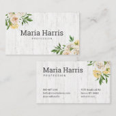ウッ素朴ドイエローフラワーズシンプルプロフェッショナル  名刺 (正面/裏面)