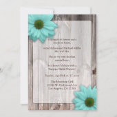 ウッ素朴ドウィズティール（緑がかった色）ブルーデイジーブライダルシャワー 招待状 (正面)