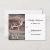 ウッ素朴ドエルク野生動物の結婚RSVPカード 出欠カード (正面)