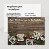 ウッ素朴ドオーナメントクリスマスカスタマイズはがき ポストカード (正面/裏面)