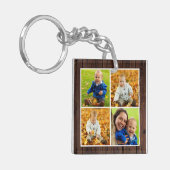 ウッ素朴ドカスタムモノグラムファミリーフォトコラージュ キーホルダー (正面左)