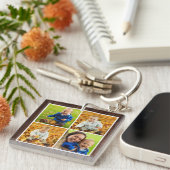 ウッ素朴ドカスタムモノグラムファミリーフォトコラージュ キーホルダー (正面右)