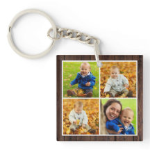 ウッ素朴ドカスタムモノグラムファミリーフォトコラージュ