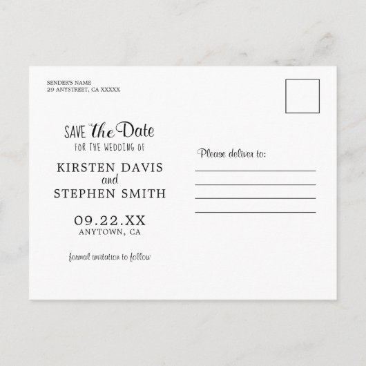 ウッ素朴ドカントリーウエディングセーブザデートはがき 案内ポストカード (裏面)