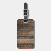 ウッ素朴ドカントリーパーソナライズされたカスタム ラゲッジタグ (正面縦)