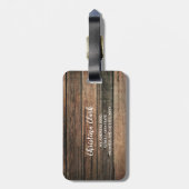 ウッ素朴ドカントリーパーソナライズされたカスタム ラゲッジタグ (裏面縦)