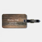ウッ素朴ドカントリーパーソナライズされたカスタム ラゲッジタグ (裏面横)