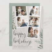 ウッ素朴ドグリーンリークリスマスフォトブースコラージュ シーズンカード (正面/裏面)