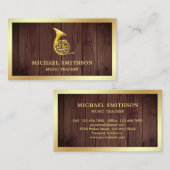 ウッ素朴ドゴールドフォイフランスのルホーンミュージック先生 名刺 (正面/裏面)