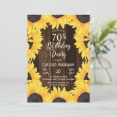ウッ素朴ドシーウッド|ひまわりの70歳の誕生日パーティー 招待状 (スタンド正面)
