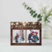 ウッ素朴ドストリングライト2フォトホリデー ポストカード (スタンド正面)