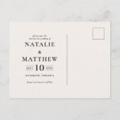 ウッ素朴ドスライスの結婚式の保存日付招待状 案内ポストカード (裏面)