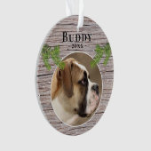 ウッ素朴ドッグをペットに2枚の写真クリスマス オーナメント (正面)
