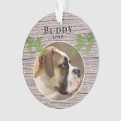 ウッ素朴ドッグをペットに2枚の写真クリスマス オーナメント (正面)