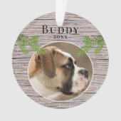 ウッ素朴ドッグをペットに2枚の写真クリスマス オーナメント (正面)