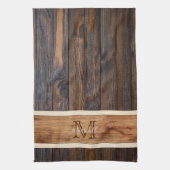 ウッ素朴ドトーンモノグラム横型ストライプ キッチンタオル (縦)