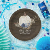 ウッ素朴ドネービーブルーフローラパンプキンベイビーシャワー ペーパープレート (パーティー)