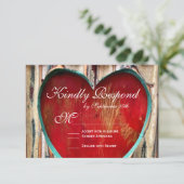 ウッ素朴ドハートの国式結婚の出欠の返事カード 出欠カード (スタンド正面)