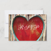 ウッ素朴ドハートの国式結婚の出欠の返事カード 出欠カード (裏面)