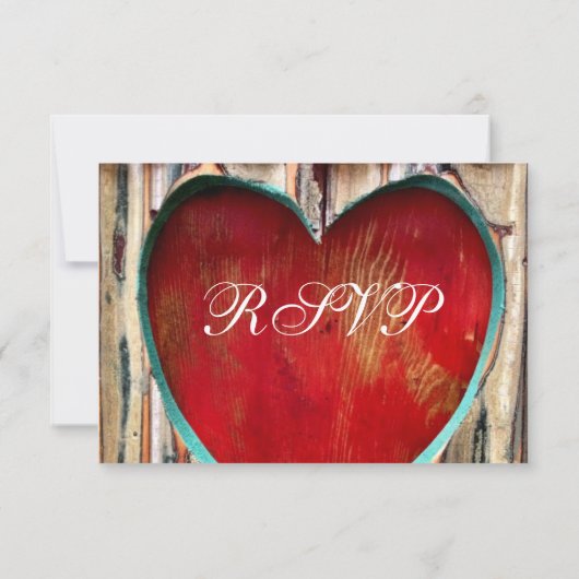 ウッ素朴ドハートの国式結婚の出欠の返事カード 出欠カード (裏面)