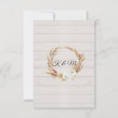 ウッ素朴ドパンパスパームバラリース葉RSVP 出欠カード (裏面)