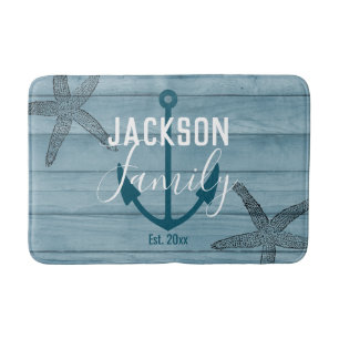 ウッ素朴ドヒトデカスタムファミリービーチハウス バスマット