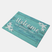 ウッ素朴ドヒトデリムペットシェルブルー ドアマット (アングル)