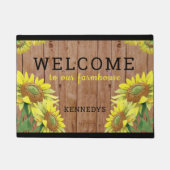 ウッ素朴ドヒマワリーが私たちの農家にようこそ ドアマット (正面)