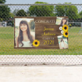 ウッ素朴ドヒマワリ写真テンプレート卒業 横断幕 (インサイチュ)