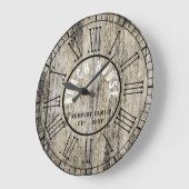 ウッ素朴ドビーチハウスブラックローマ数字 ラージ壁時計 (傾斜)