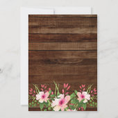 ウッ素朴ドピンクフローラ金ゴールドグリッター50th誕生日 招待状 (裏面)