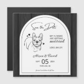 ウッ素朴ドフランスのブルドッグ結婚式 マグネット招待状 (正面/裏面)