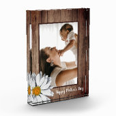 ウッ素朴ドフレームフォトデイジーハッピーマザーズデイ フォトブロック (左)