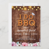 ウッ素朴ドフローラコットンIドBBQ招待状 招待状 (正面)