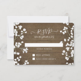 ウッ素朴ドフローラベイビーズブレスベビーシャワーRSVP 出欠カード