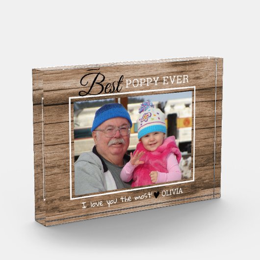 ウッ素朴ドポ最高のピーエバーじいちゃん フォトブロック (左)