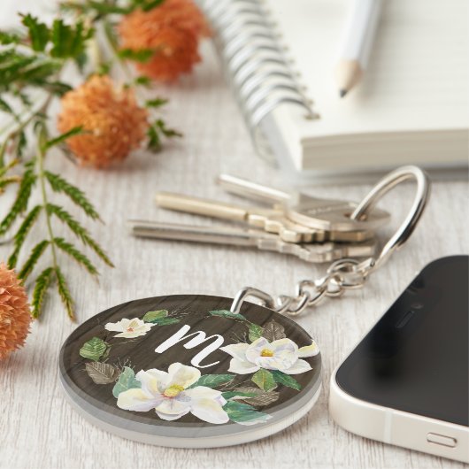 ウッ素朴ドマグノリアファームハウスフローラウォーターカラー キーホルダー (正面右)