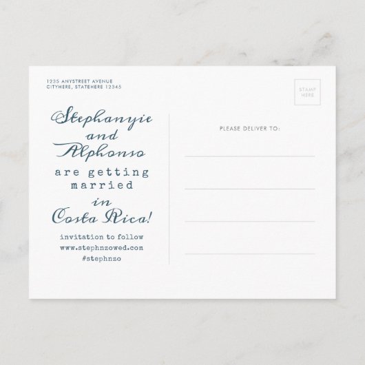 ウッ素朴ドマップの宛先結婚式の保存日 案内ポストカード (裏面)