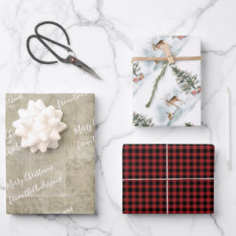 ウッ素朴ドランド水彩の国の名称 ラッピングペーパーシート