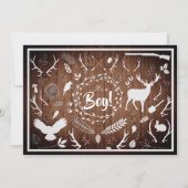 ウッ素朴ドランド男の赤ちゃんシャワー(バーンウッド) 招待状 (正面)