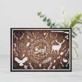 ウッ素朴ドランド男の赤ちゃんシャワー(バーンウッド) 招待状 (スタンド正面)