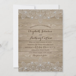 ウッ素朴ドレーエレガントスヴィンテージラグジュ結婚アリーズ 招待状
