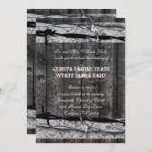 ウッ素朴ドヴィンテージレースの有刺結婚線 招待状 (正面/裏面)