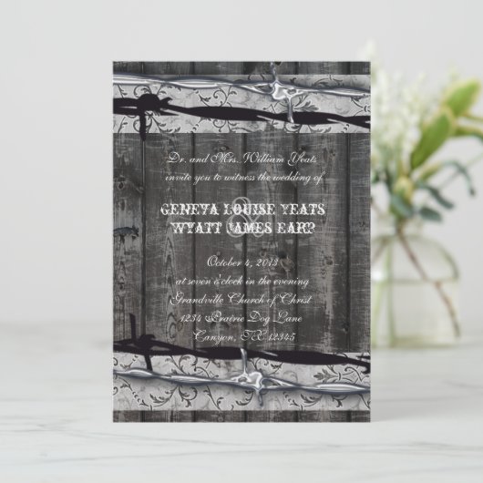 ウッ素朴ドヴィンテージレースの有刺結婚線 招待状 (スタンド正面)