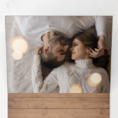 ウッ素朴ド写真数々のクリスマス 三つ折りクリスマスカード (内部最初)