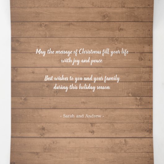 ウッ素朴ド写真数々のクリスマス 三つ折りクリスマスカード (内部中)