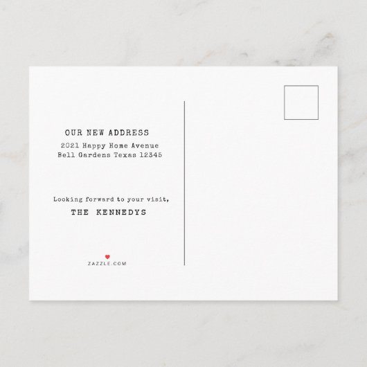 ウッ素朴ド引っ越しましたファミリーフォトニューホーム 案内ポストカード (裏面)