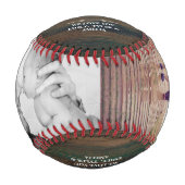 ウッ素朴ド最高のパパエバーフォトコラージュ 野球ボール (正面)